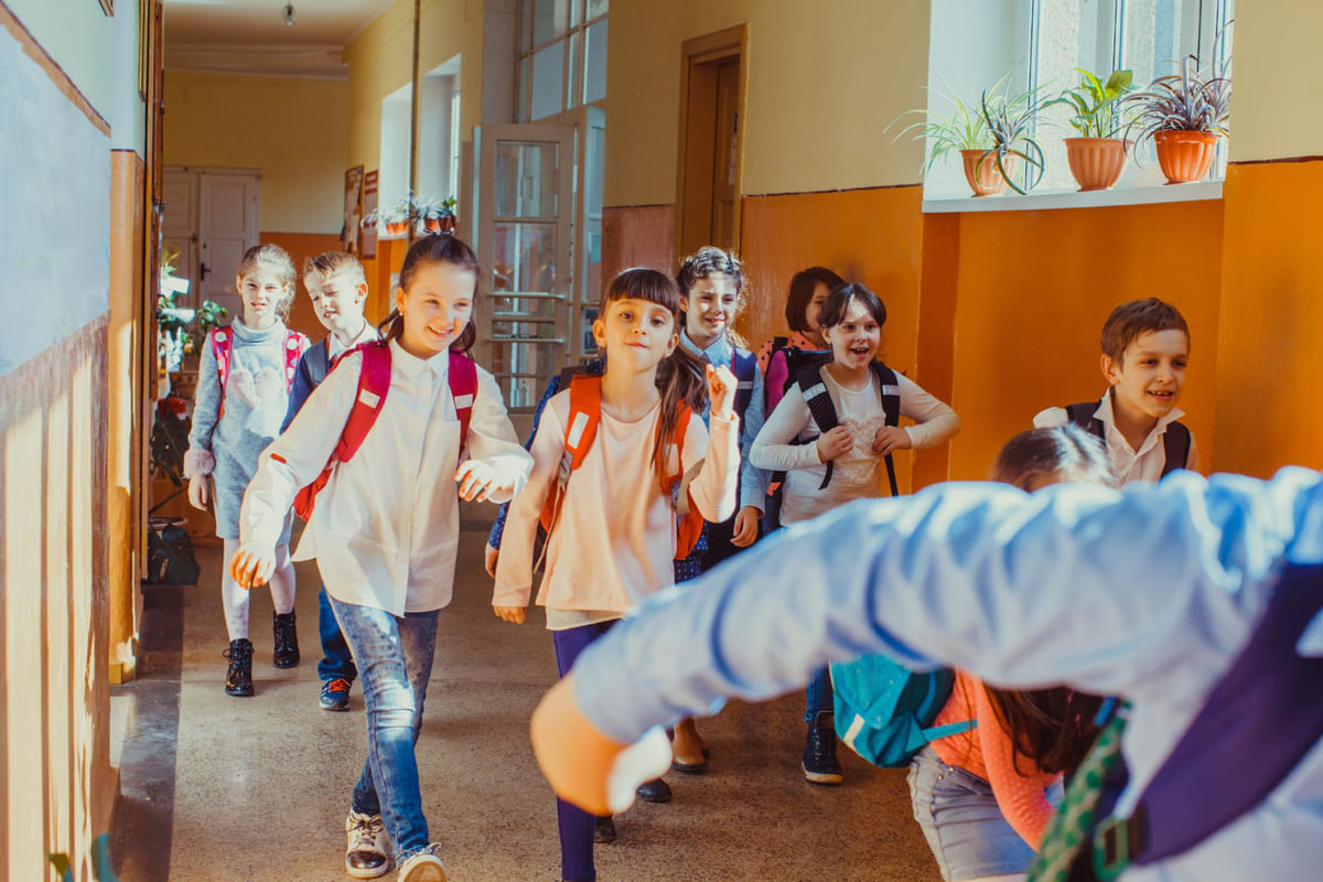 enfants qui vont à l'ecole primaire - JVD