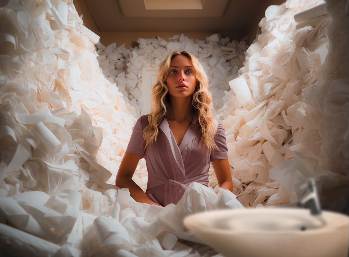 Femme Gaspillage Papier Essuie Mains JVD