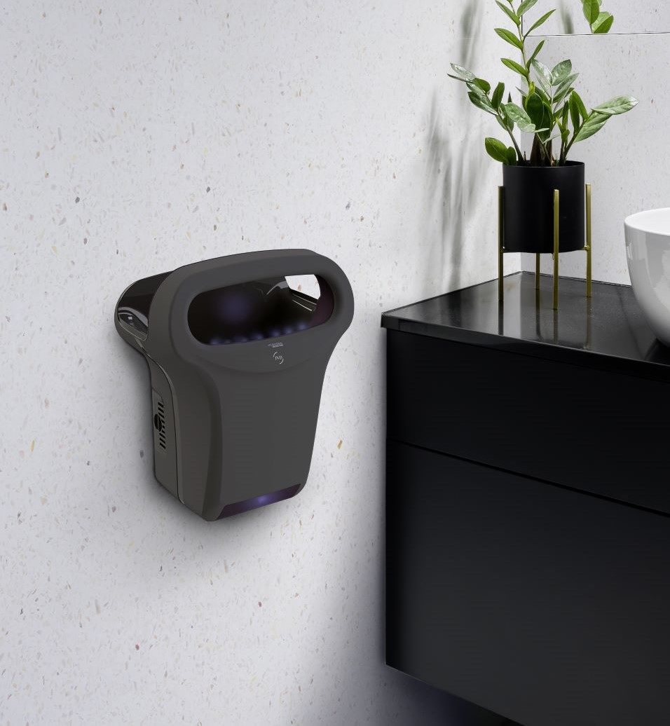 Sèche-mains JVD noir mat pour les espaces de forte affluence