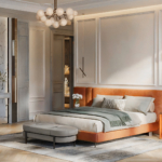 collection Tangerine d'accessoires pour chambre d'hôtel avec cuir orangé