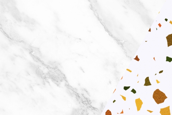 Accessoires sur-mesure avec effet marbre ou terrazzo