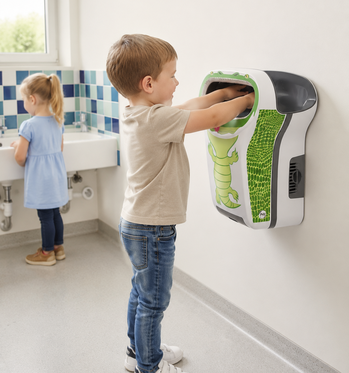 sèche mains école