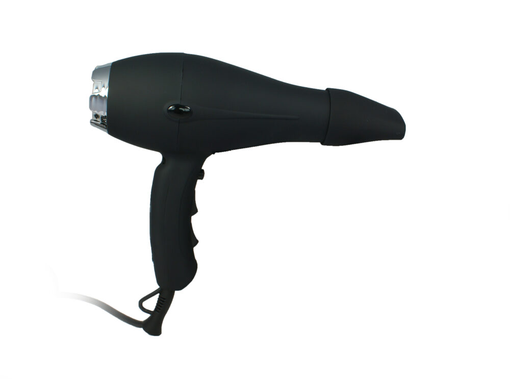 Hair dryer IBIZA gun black matte VDE plug