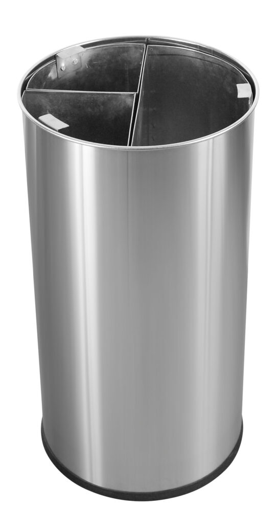 Brushed stainless steel waste sorting bin 60 L/qt