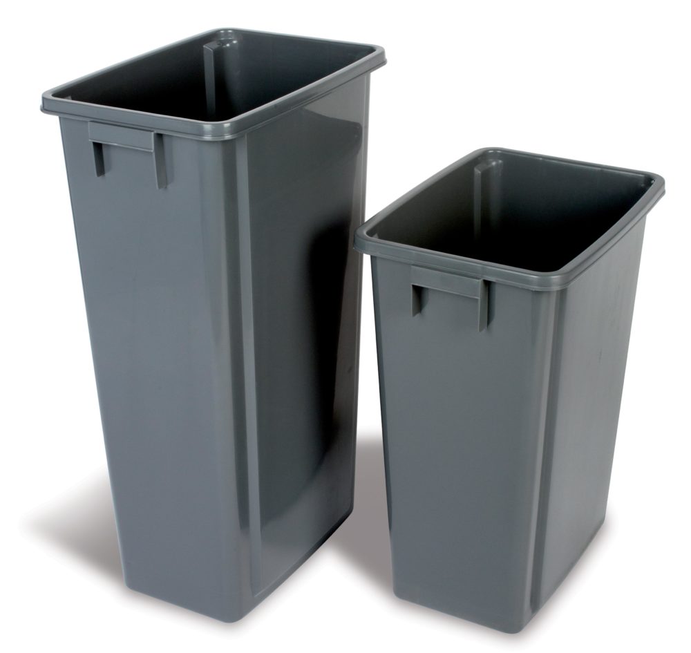 Abfallbehälter für Mülltrennung, 60 l, ohne Deckel, grau