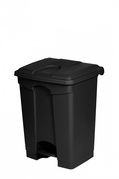Schwarzer Abfallbehälter aus recyceltem Kunststoff, 70 l