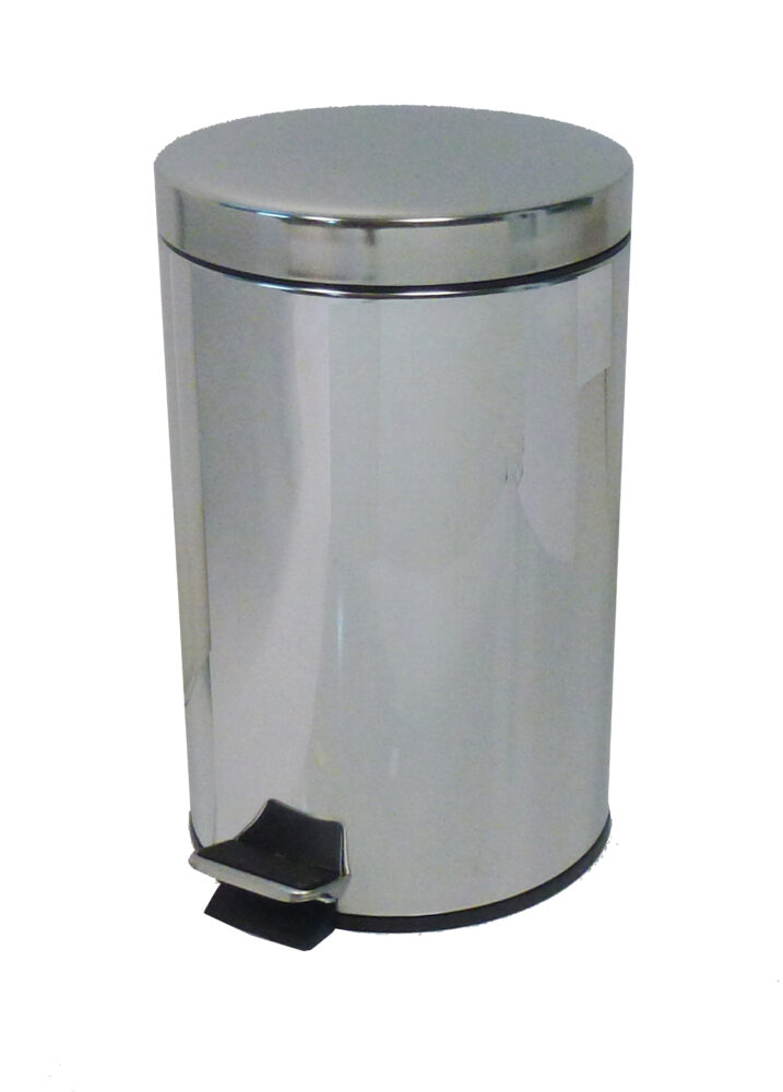 Abfallbehälter mit Pedal, 12 l, Hochglanz-Edelstahl