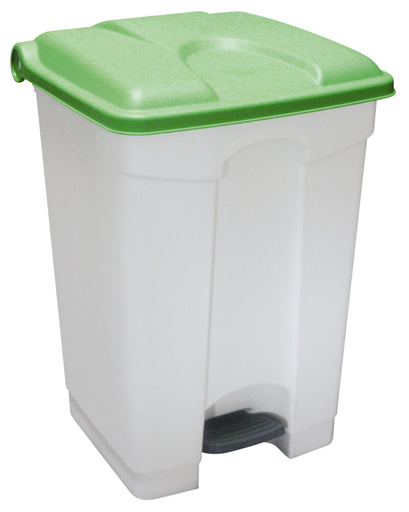 Abfallbehälter 45 l weiß, Deckel grün