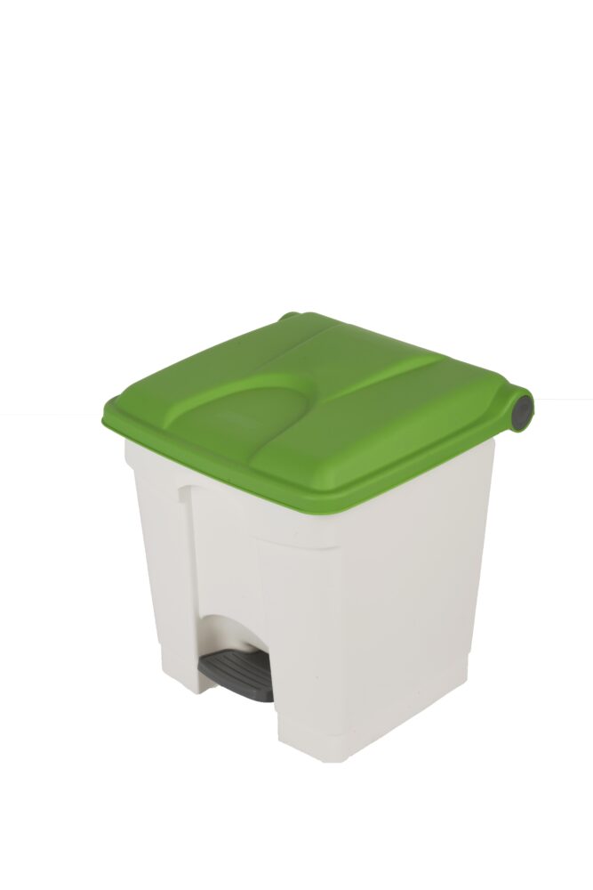 Abfallbehälter 30 l weiß, Deckel grün