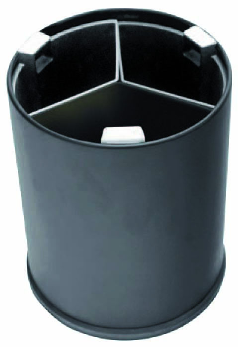 Recycling bin black 13L – 3 compartments